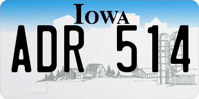 IA license plate ADR514