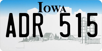 IA license plate ADR515