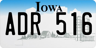 IA license plate ADR516