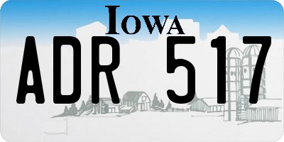 IA license plate ADR517