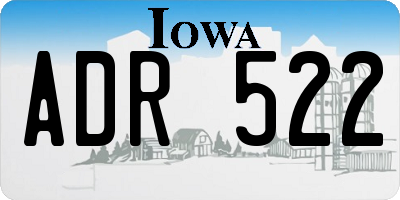 IA license plate ADR522