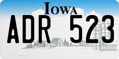 IA license plate ADR523