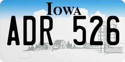 IA license plate ADR526