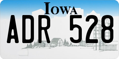 IA license plate ADR528