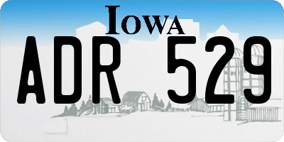 IA license plate ADR529