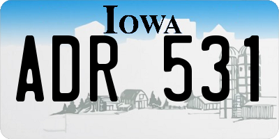 IA license plate ADR531