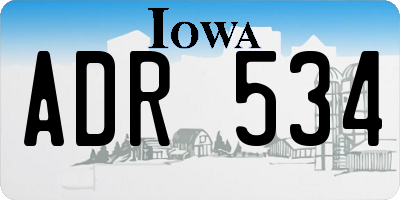 IA license plate ADR534