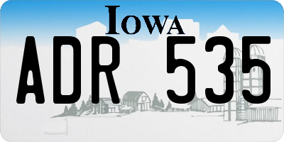 IA license plate ADR535