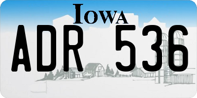 IA license plate ADR536