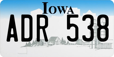 IA license plate ADR538