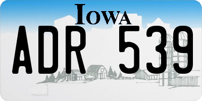 IA license plate ADR539