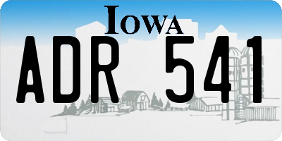 IA license plate ADR541