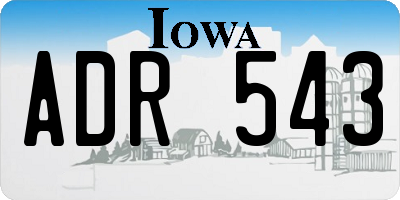 IA license plate ADR543
