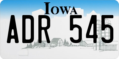 IA license plate ADR545