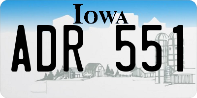 IA license plate ADR551