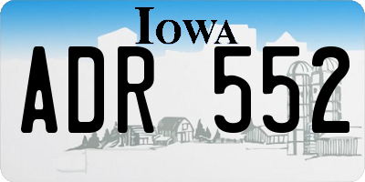 IA license plate ADR552