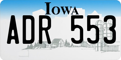 IA license plate ADR553