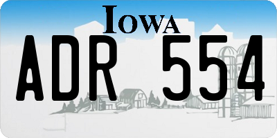 IA license plate ADR554