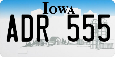 IA license plate ADR555