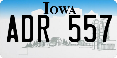 IA license plate ADR557