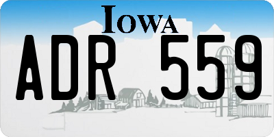 IA license plate ADR559