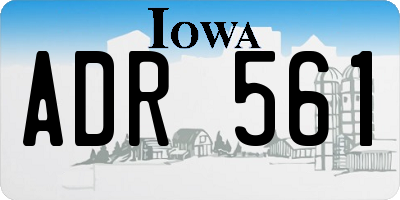 IA license plate ADR561