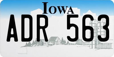 IA license plate ADR563