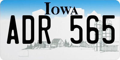 IA license plate ADR565