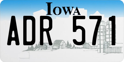 IA license plate ADR571