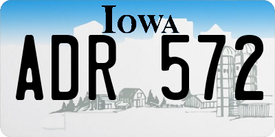 IA license plate ADR572