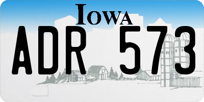 IA license plate ADR573