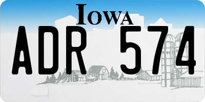 IA license plate ADR574