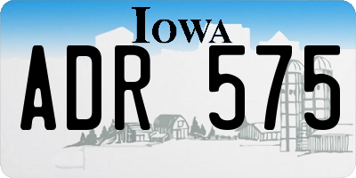 IA license plate ADR575