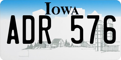 IA license plate ADR576