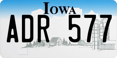 IA license plate ADR577