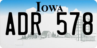 IA license plate ADR578