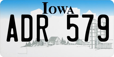 IA license plate ADR579
