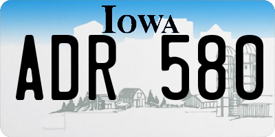 IA license plate ADR580