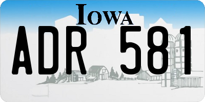 IA license plate ADR581