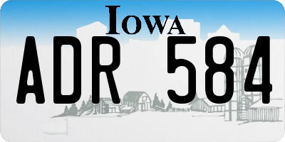 IA license plate ADR584