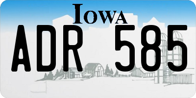IA license plate ADR585