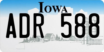 IA license plate ADR588