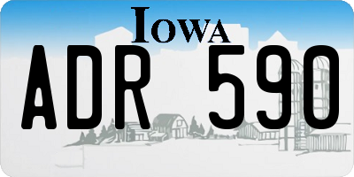 IA license plate ADR590