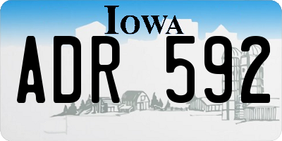 IA license plate ADR592