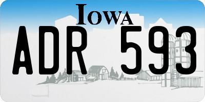 IA license plate ADR593