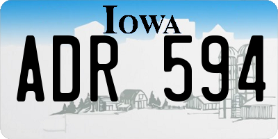 IA license plate ADR594