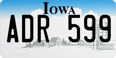 IA license plate ADR599