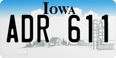 IA license plate ADR611