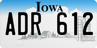 IA license plate ADR612