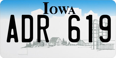 IA license plate ADR619